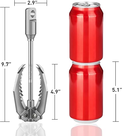 Grappling Hook, Heavy Duty | Folding 4-Claw Survival Claw, Multi-Purpose SUS Sawtooth Hook for Outdoor Camping Hiking Tree Rock Mountain Climbing (Grappling Hooks W/Rope)